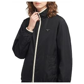 Prada Giacca in nylon da donna, giacca corta e leggera, antivento Bianco