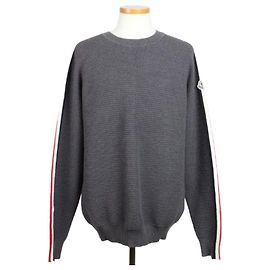 Moncler Stripe Logo Knit Gray Brown