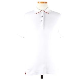 Hermès Polo de algodón estampado en plata Blanco