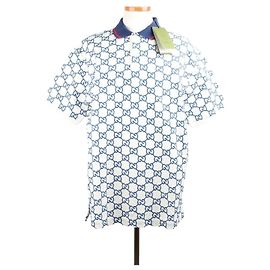 Gucci Stretch-Baumwoll-Poloshirt XXL Blau