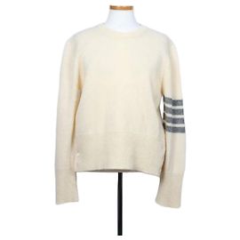 Thom Browne Malha de lã e cashmere diagonal Multicor