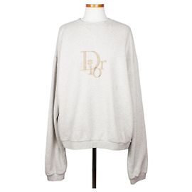 Dior Limited Edition Fleece-Sweatshirt mit besticktem Logo Gray Braun