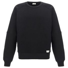 Autre Marque Logo Patch Cotton Crewneck Sweatshirt Black