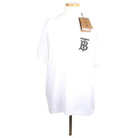 Burberry Monogram Oversized Kurzarm-T-Shirt für Herren Weiß Weiß