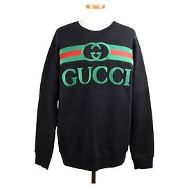 Gucci Sweatshirt mit besticktem Logo Schwarz Schwarz