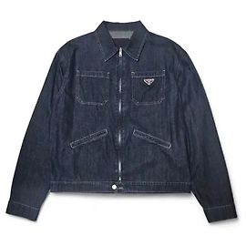 Prada Light Denim Zip-Up Jacket Blue Men's Jacket Blue