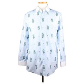 Gucci Schlangenhemd Blau Leder Blau