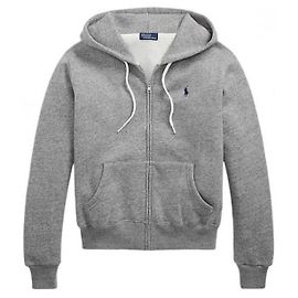 Ralph Lauren Logo-Kapuzenjacke mit Reißverschluss Braun