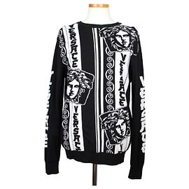 Versace Logo Pullover Knit White White