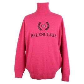 Balenciaga Laurel Logo Rollkragenstrick Pink