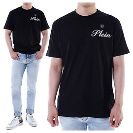 Philipp Plein Rubber Logo Patch Round T-Shirt Black