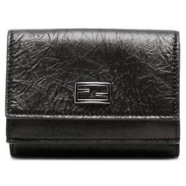 Fendi Mini Tube Trifold Wallet Black