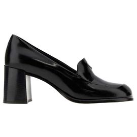 Prada Brushed Leather Loafers Black