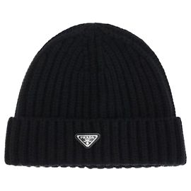 Prada Wool Beanie Black Black