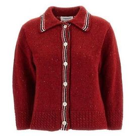 Thom Browne RWB Stripe Hector Pointelle Cardigan Rot