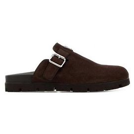 Prada Suede Mules Dark Brown Brown