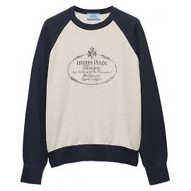 Prada Baumwoll-Sweatshirt mit Rundhalsausschnitt Blau