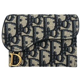 Dior Oblique Saddle Accordion Card Holder Brown