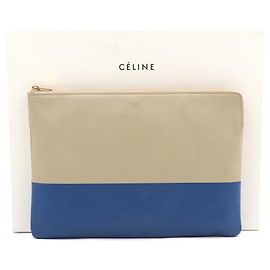 Céline Pochette en agneau bicolore Marron