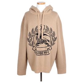 Burberry Strickjacke mit Kapuze Laurel Logo Camel Braun