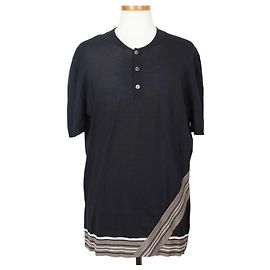 Hermès Kurzarm-Strickjacke in Navy Blau