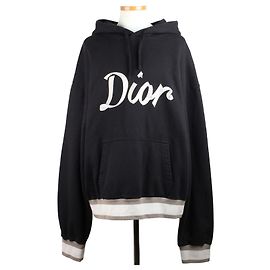 Dior Oversized Hoodie mit besticktem Logo Schwarz Schwarz