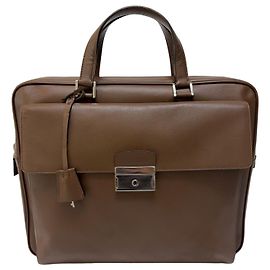 Prada Borsetta in Pelle Saffiano Marrone Marrone