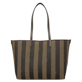 Fendi Borsa Shopper Medium Jacquard AYDB Marrone