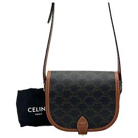 Céline Bolso Triomphe Polka Tan Medium Castaño