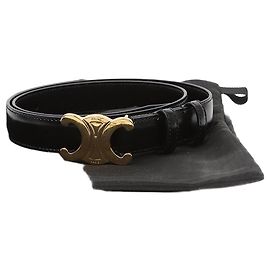 Céline Triomphe Logo Gürtel Black Schwarz