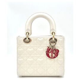 Dior Lady Heart Cannage White Condition Blanc