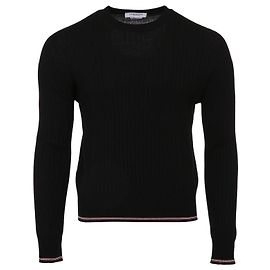 Thom Browne Merinowolle-Pullover im Rippstrick Schwarz