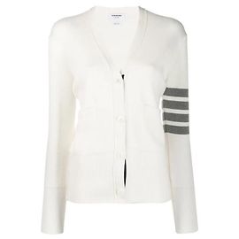 Thom Browne Cardigã Clássico de Algodão com Decote em V Branco Branco