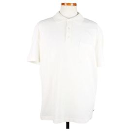 Louis Vuitton Half Damier Kurzarm- Polohemd XL Weiß