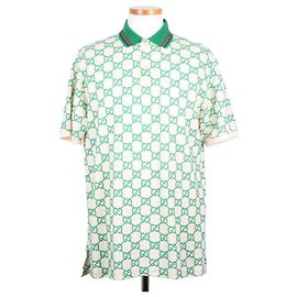 Gucci Kurzarm-Polohemd aus PK mit gesticktem GG-Logo Grün