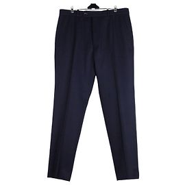 Gucci Calças Slacks de Lã para Homem com Backpatch Clássico Azul