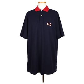 Gucci Besticktes GG Polohemd XL Blau