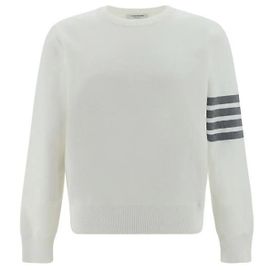 Thom Browne Jersey de punto de algodón con punto Milano Blanco