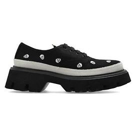 Alexander McQueen Sneaker Schwarz Weiß Baumwolle Weiß