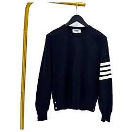 Thom Browne Diagonal Arm Band Milano Stitch Knit Navy Blau