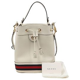 Gucci Picca borsa secchiello in pelle Ophidia White Bianco