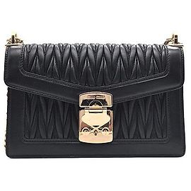 Miu Miu Borsa a tracolla Matelassé Confidential Chain Nero
