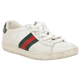 Gucci Ace Leder-Sneaker White Green Grün