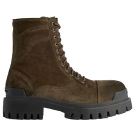 Balenciaga Combat Strike Boots Olive Leather Green