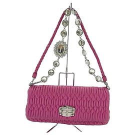 Bolsa de Ombro Miu Miu Matelassé Crystal Rosa