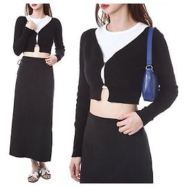 Jacquemus Mohair Two-Button Cropped Wool Black