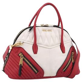 Miu Miu Sac à Main Cuir 2way Rouge Or Auth 210504V - Jerrillo Autre