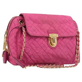 PRADA Bolso de Hombro con Cadena Nylon Rosa Oro Auth 210244 - Jerrillo Otro