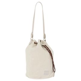Miu Miu Handtasche Canvas Elfenbein Gold Auth 210220A - Jerrillo Andere