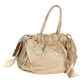 PRADA Hand Bag Leather 2way Gold Auth 210379SAM - Jerrillo Other